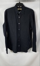 Burberry Men's Black London England Long Sleeve Button Up Dress Shirt Sz M
