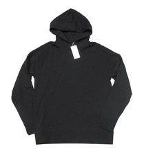 Vince Men's Black Cotton Terry Knit Raglan Pullover Classic Hoodie M