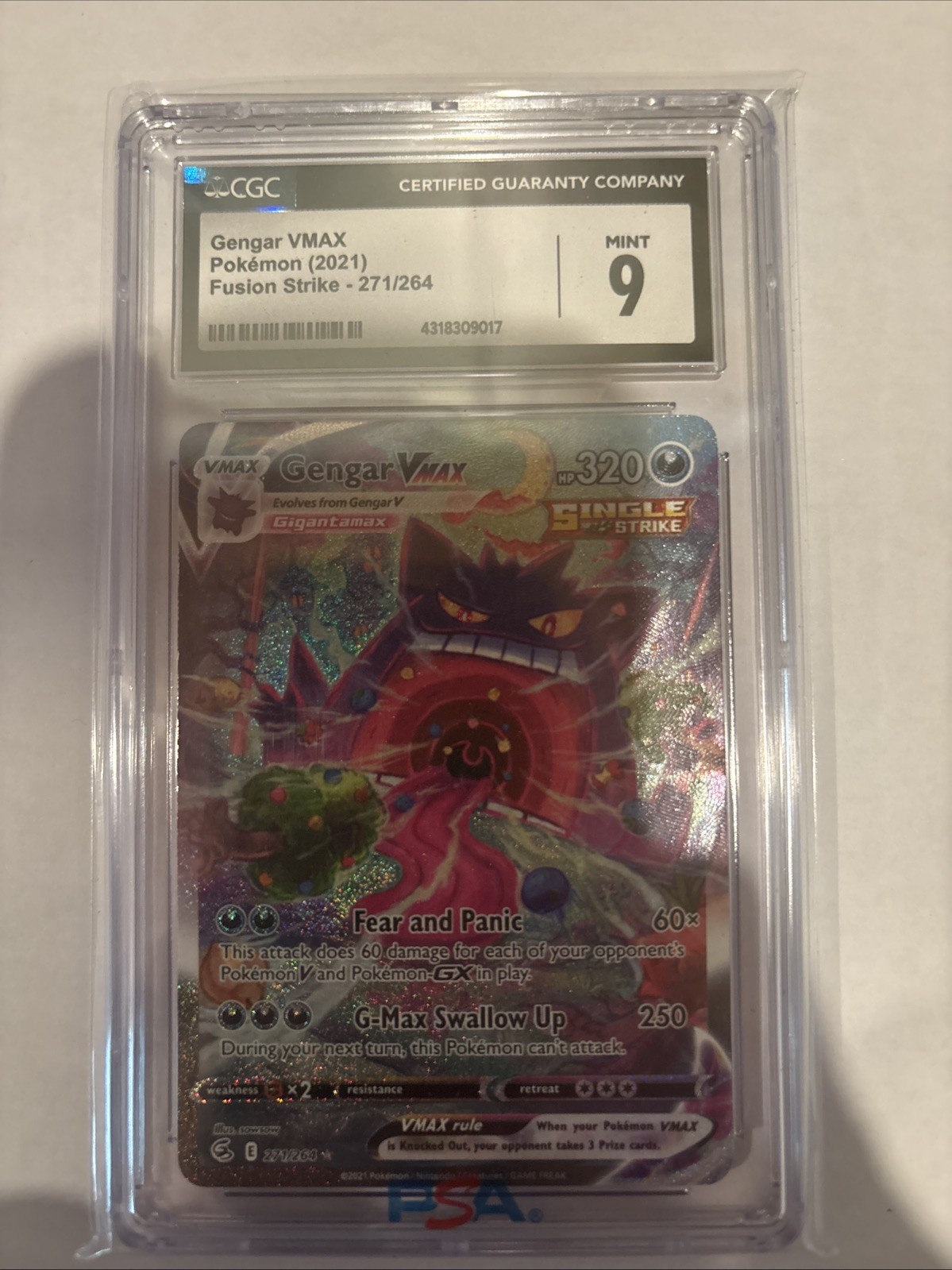 Gengar VMAX (Alternate Art Secret) 271/264 Swsh08: Fusion Strike Holo