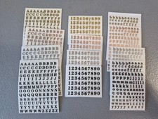 12Sheets Number Letter Stickers, 0.1-0.2'' Mini Stickers Self-Adhesive Gold Silv