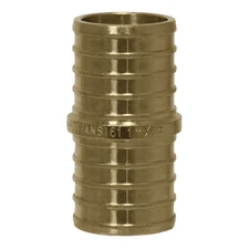 10 Pack XFITTING Pex-B Coupling, 1" x 1", Pex B Crimp, Straight Coupling, Brass