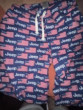 Jeep pajama lounge pants USA flag Size Med red white and blue Jeep  