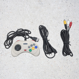 SEGA Saturn White HST-3220 &ndash; Tested & Working &ndash; Random Game Included