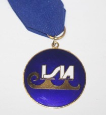 Vintage ISIA Ice Skating Medal Award Enamel - 1986 Dallas Texas Blue Ribbon