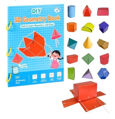 3D Geometry Pull String Learning Book Math Teaching Tool For Beginners 15 Models
