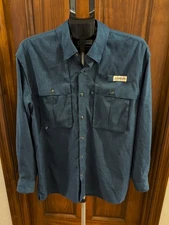 Magellan Fish Gear Relaxed Fit Shirt Mens Medium Vented Outdoor Performance Blue