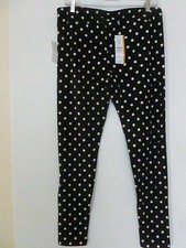 Time and Tru, PolkaDot, Knit Leggings, NWT Size L 12-14 
