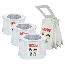 Nuby Disposable Travel Potty with Liner - Foldable and Portable Potty;...
