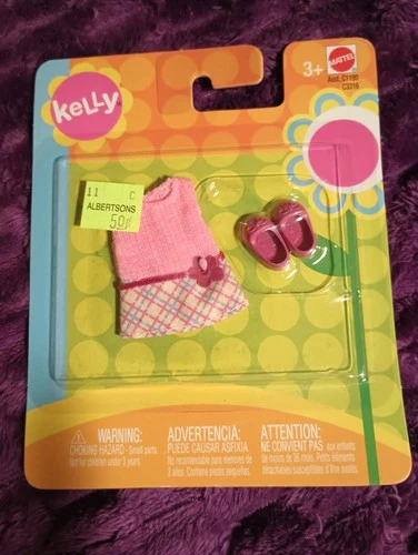 HTF NIP Vintage 2003 Barbie Kelly Club Pink and Purple dress and Purple shoes.