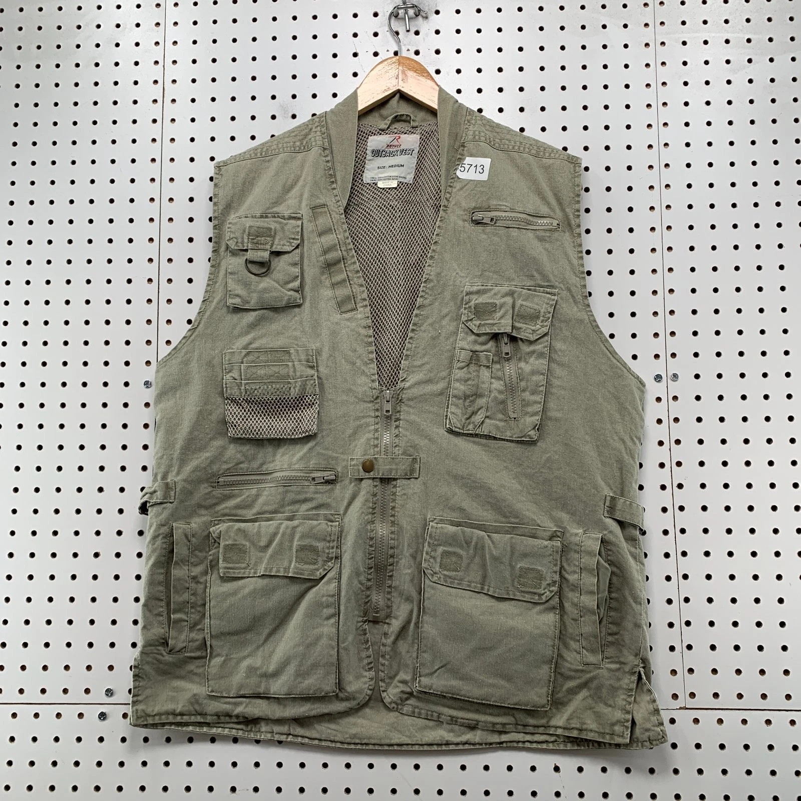 Rothco Outback Vest Mens Medium Green Hiking Fishing Outdoor Hunt Cargo Camp