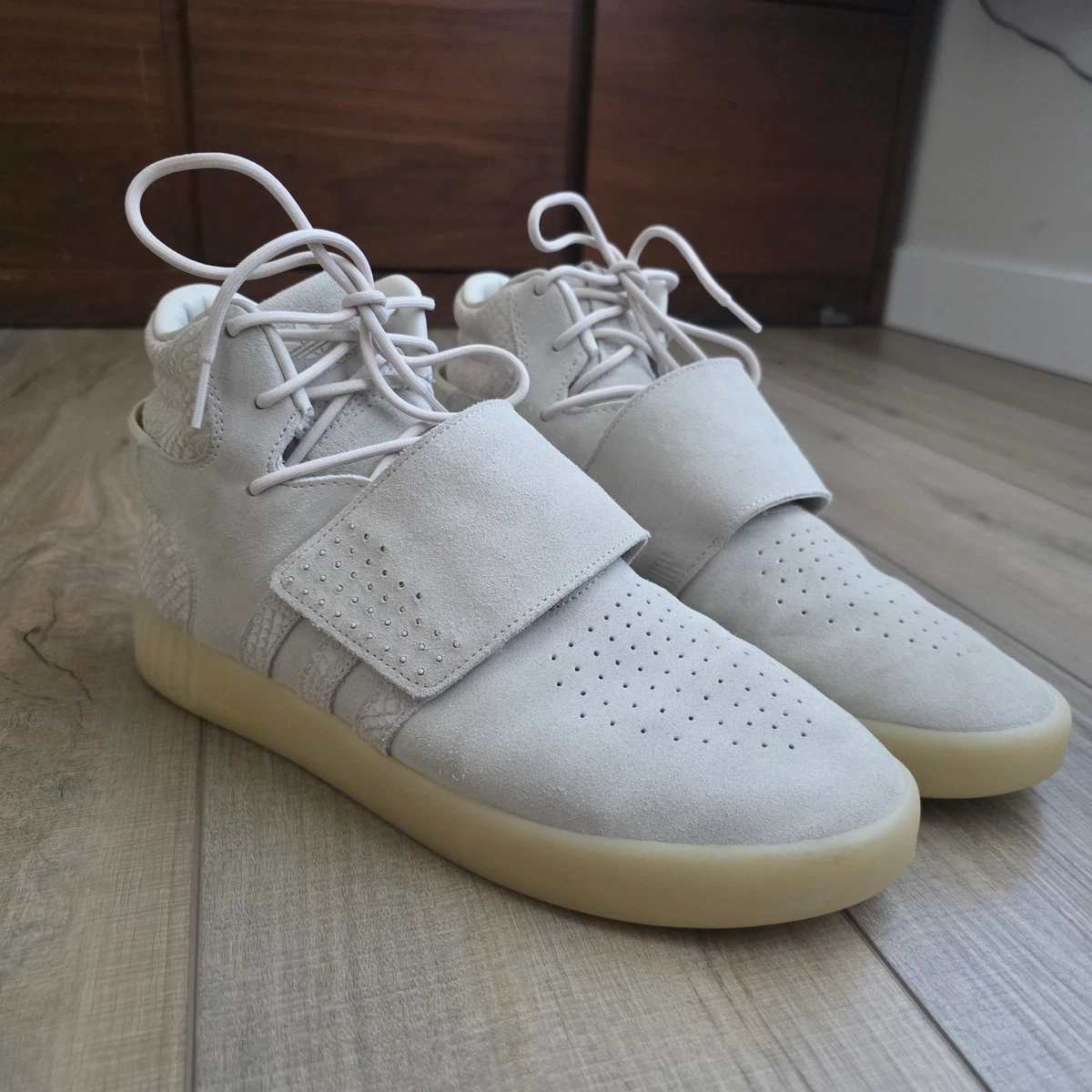 Adidas Tubular Invader Strap Clear Brown Chalk White US 12.5 UK 12 Men Shoes Adidas Tubular Invader No Strap Buy Adidas Tubular Invader  main image 3