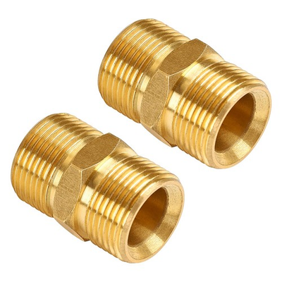 #ad Pressure Washer Hose Connector Solid Brass Double M22 14mm Male Coupler Pre... $29.33