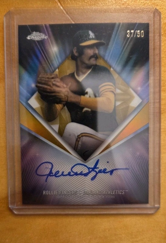 2026 Topps Chrome Rollie Fingers 75th Diamond Gold Refractor Auto /50 Athletics