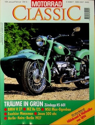 3) Motorrad Classic 01/1994 - Hildebrand & Wolfmüller - Excelsior Manxman 350 i