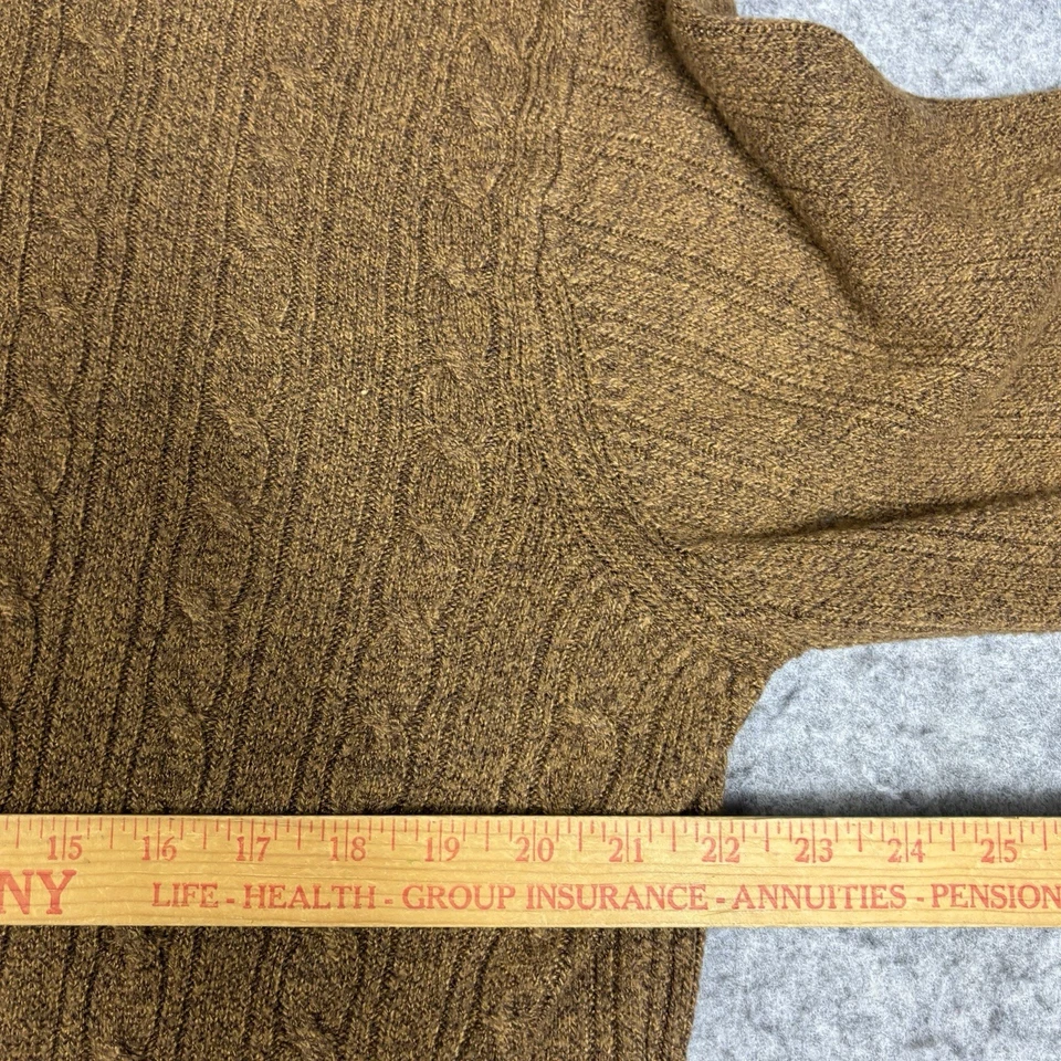 Suéter De Colección Geoffrey Beene Acrílico Tejido con Cable Cuello Redondo Para Hombres XL Marrón Foto 4 de 4