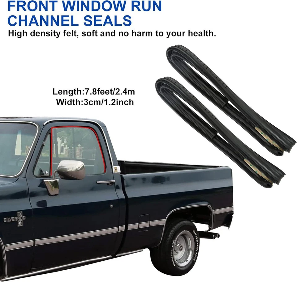 Weatherstrip Kit Door Window Run Channel Sweep Felt Seal Kit For 73-80 Chevy GMC Foto 3 de 4