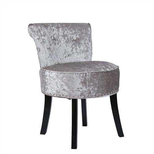 Softest Crushed Velvet Vanity Stool Widen Dressing Table Buttoned Chair Bedroom - Picture 15 of 18