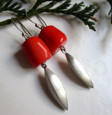 Beeindruckende Ohrringe - 925er Silber - Designer Schmuck mit Baumkoralle