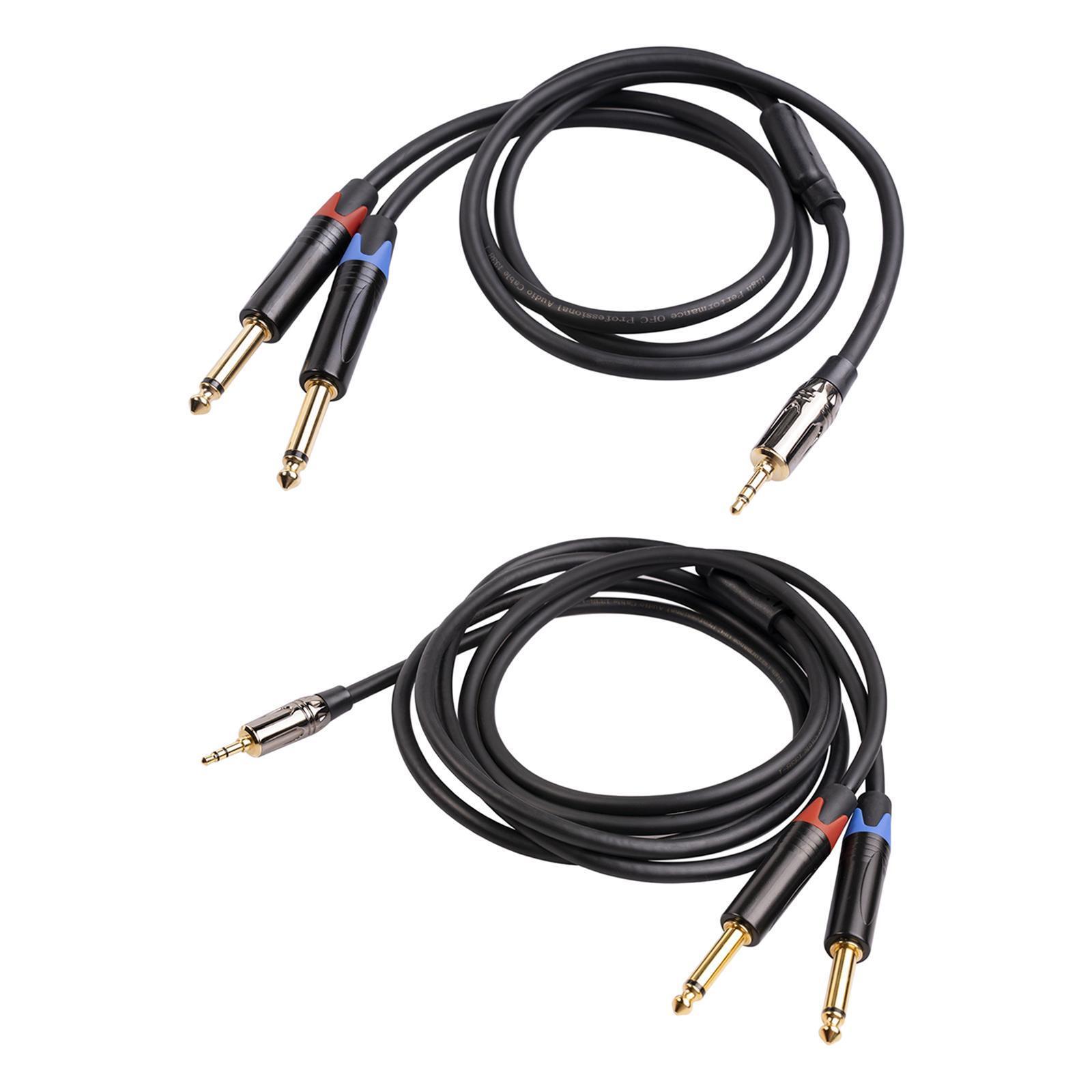 Dual Mono to Stereo 3.5mm to Dual 6.55mm Cable MaleMale High and Low