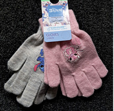 Gloves Stitch Angel Disney Pink Grey 2 Pairs  10+ years