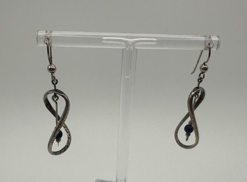 Sterling Silver Unique Twist Dangle Earring - image 1