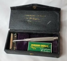 Antique Enders Dollar Single Edge Razor W/ Blades & Original Case Made In USA