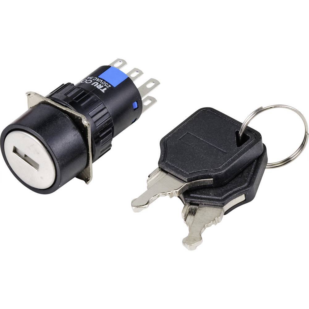 TRU COMPONENTS TC-9219060 Interruttore a chiave 250 V/AC 3 A 2 x On / Off / On