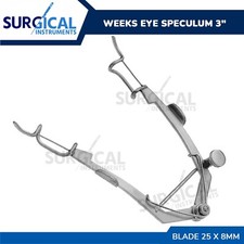 Weeks Eye Speculum Blade 25 x 8mm Length 3" (7.6 cm) Stainless German Grade