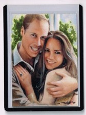 2011 ACEO Sketch Card WILLIAM and KATE Original Artwork Royal Couple by Jim Kyle