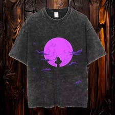 Naruto Anime Graphic Tee | Pure Cotton Washed Look, Itachi Uchiha Emo Streewear