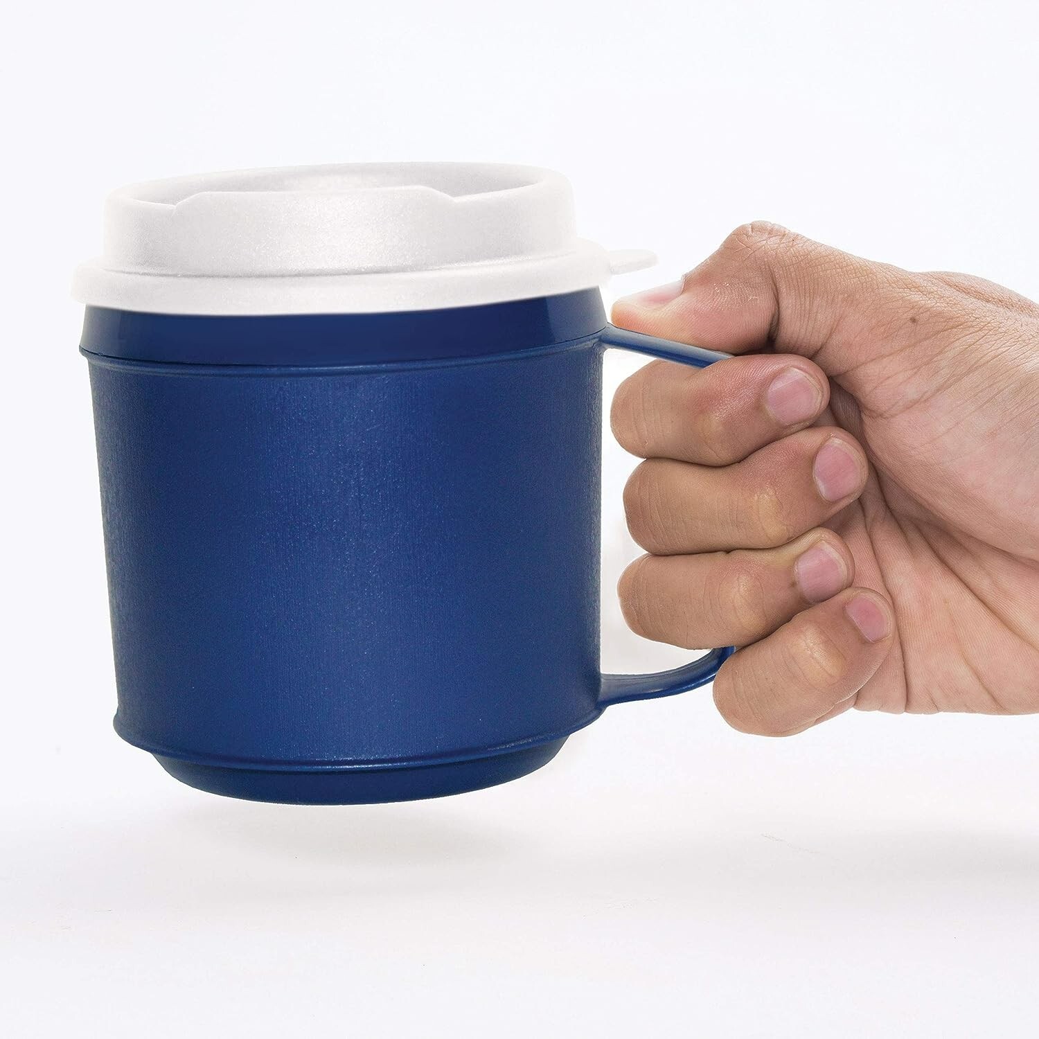 Heavy-Duty Insulated Plastic Mug with Secure Tumbler Lid - 8oz, Blue | eBay