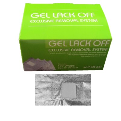 Nail Polish Remover Wraps Pads100 Stück -  Nagellack - Peel Off Aluminiumfolie -