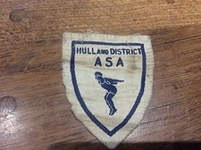 Vintage Hull and District ASA Amateur Swimming Association Cloth Blazer Badge