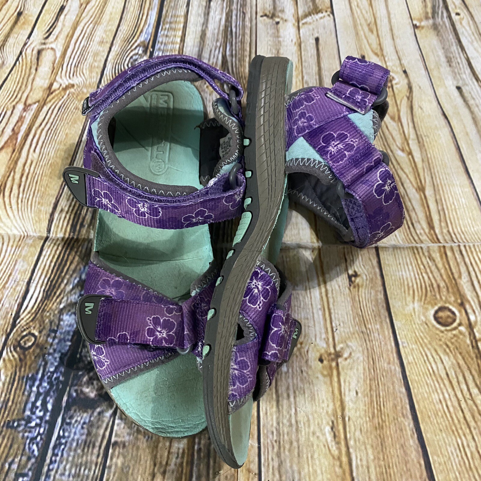 Sandali Merrell bambino donna taglia 4M cinturino surf viola escursionismo outdoor