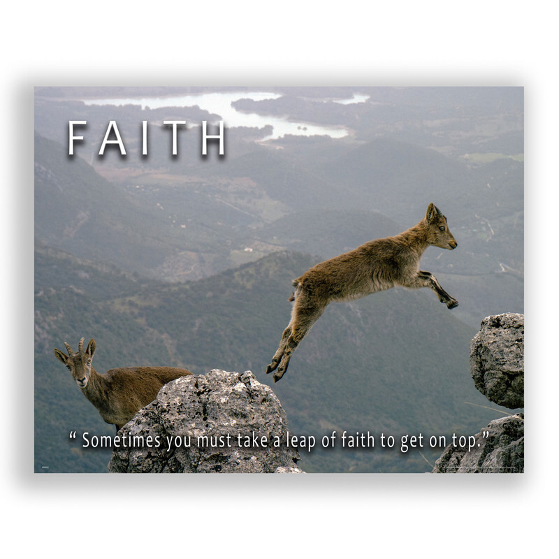 Mountain Goats Wildlife Motivational Poster Art Print Office Decor