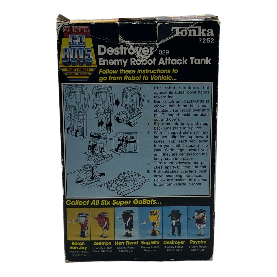 De colección 1985 Tonka Super Go Bots Destroyer029 Enemy RobotAttack Tank Como Nuevo y Libro Foto 4 de 4