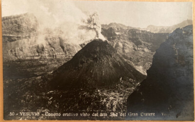 AK Vulkanausbruch Volcanic eruption Vesuvio - echte Photographie - Napoli