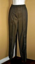 Ladies VTG 1970s Black w/ White  Red Accents Dress Pants Wide Legs Sz M/L NWT