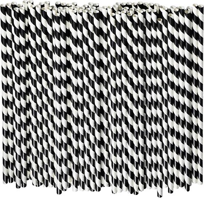 Acense Biodegradable Paper Straws, 20.3 cm Length, 6 mm Bore, Pack of 250