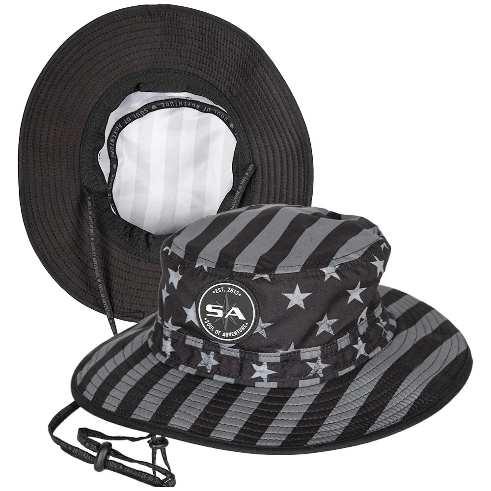 NEW Blackout American Flag Adult Bucket Hat SA Co FREE BONUS