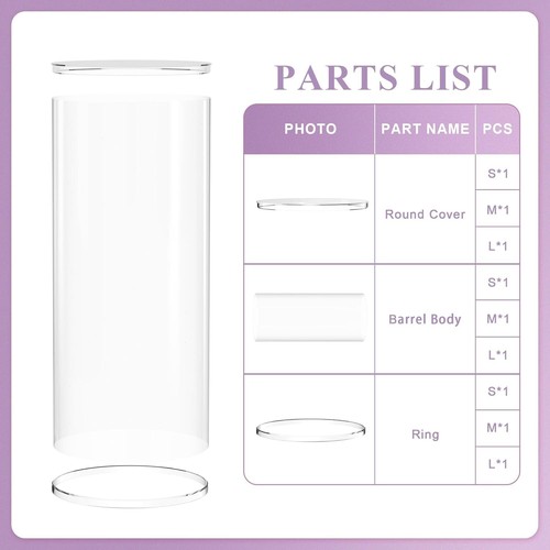 Durable & Elegant Clear Cylinder Display Stands - Perfect for Events 3-Piece - Picture 7 of 8