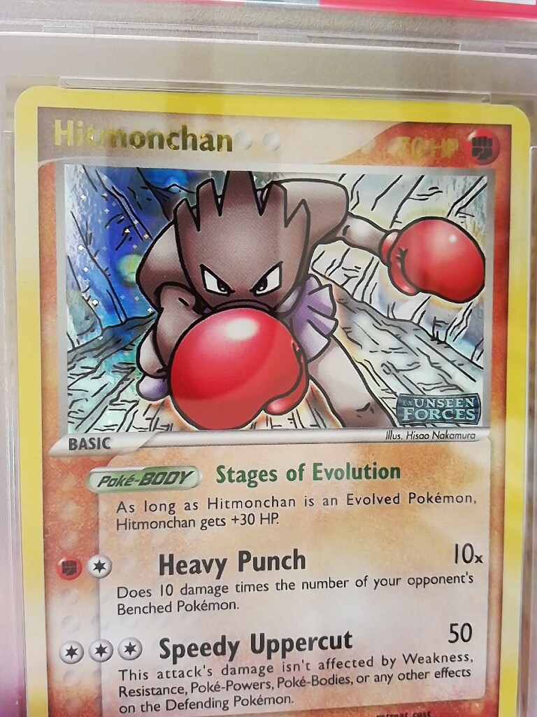 Hitmonchan 24/115 EX UNSEEN FORCES Reverse Holo Graded