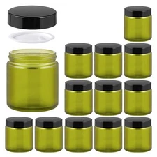 4oz Glass Jars with Lids, HOA Kinh 12 Pack Green Frosted Glass Jars with Lid ...