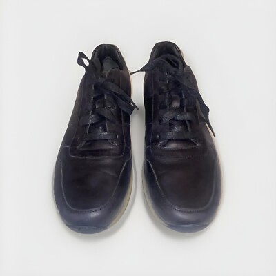 VINCE Men's Designer Black Lace Up Leather Sneakers Shoes SZ 11