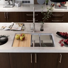 Highpoint Collection 30 Inch Granite Composite Dual Mount Workstation Sink WHITE