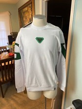 George V Paris Sweatshirt XL Men's White Silver Emblem Designer Hoodie