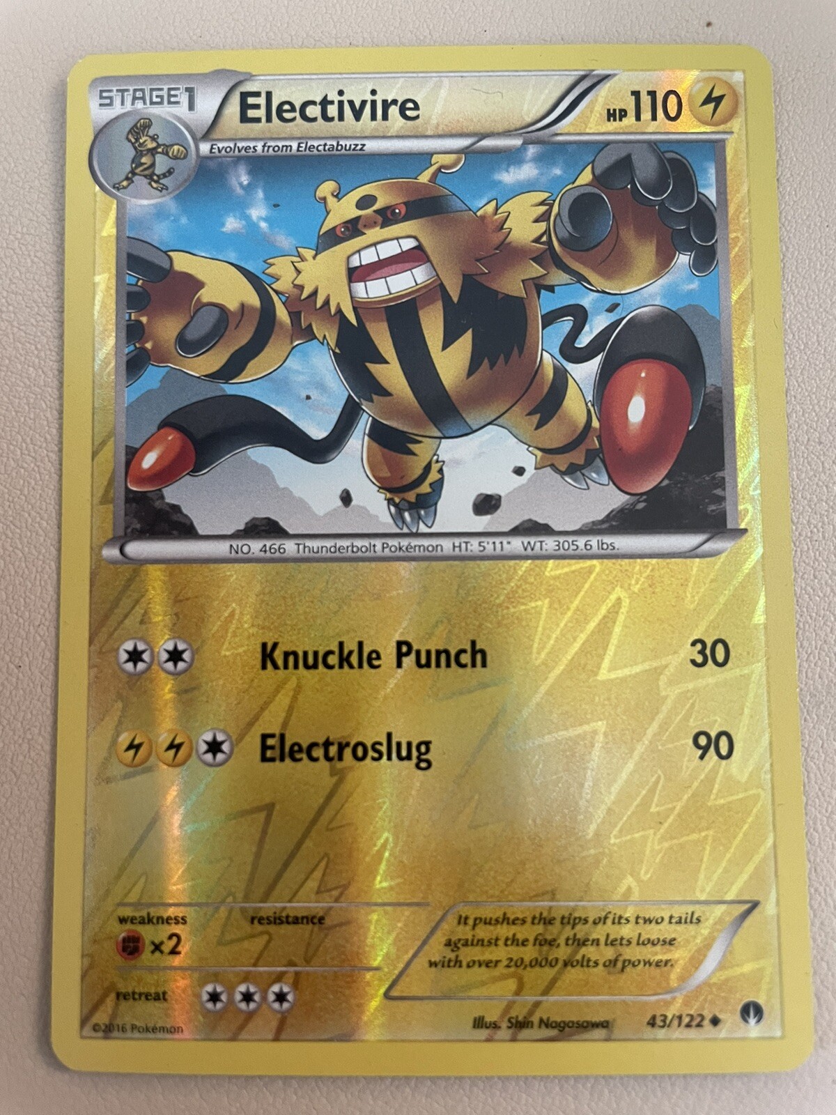 Pokémon TCG Electivire Breakpoint 43/122 Reverse Holo Uncommon NM