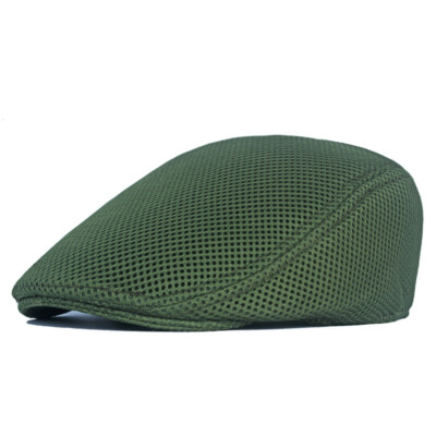 Herren Stretch Atmungsaktiv Mesh Sommer Netzhut Fahren Hohl Golf Flache Kappe
