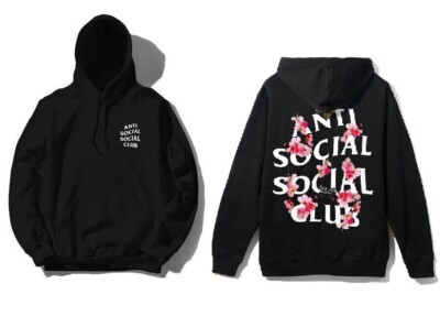 DS Anti Social Social Club ASSC weißes Logo Kkoch sch Blume Hoodie in der Hand#H