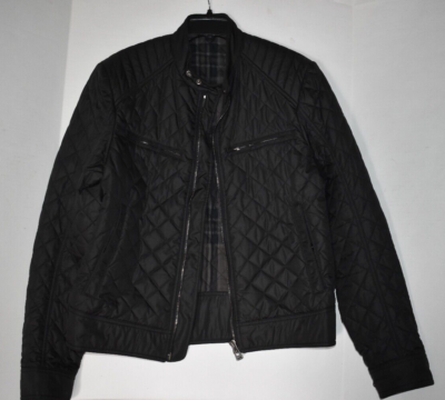 Belstaff Jacket Mens 40 Blue Zip Bomber Biker Quilted Waxed Field